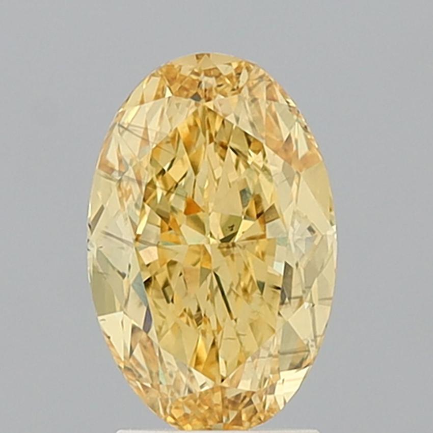 3.09 Ct. Fancy Vivid Yellow Oval Lab Grown Diamond