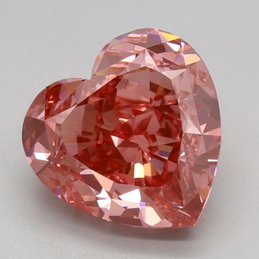 2.60 Ct. Fancy Vivid Pink Heart Lab Grown Diamond