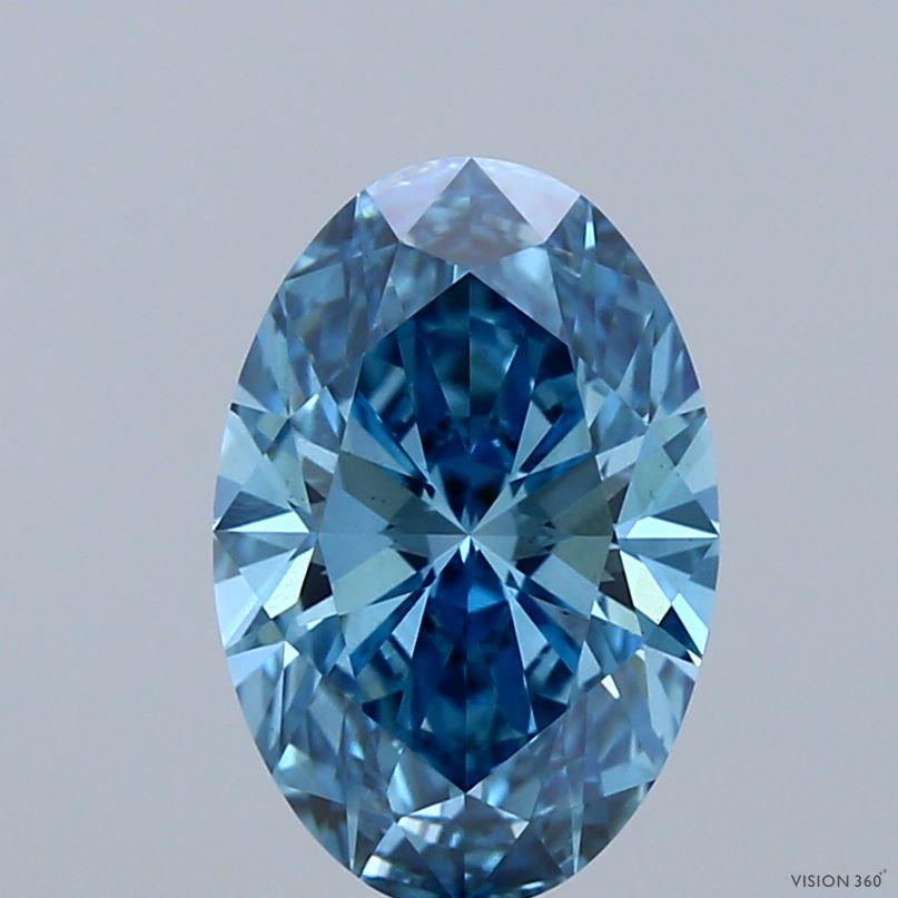 2.01 Ct. Fancy Vivid Blue Oval Lab Grown Diamond