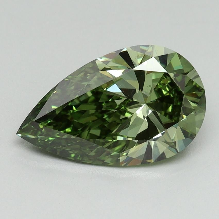 2.18 Ct. Fancy Vivid Green Pear Lab Grown Diamond