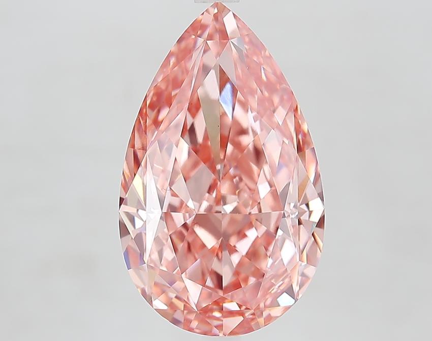 6.43 Ct. Fancy Vivid Pink Pear Lab Grown Diamond