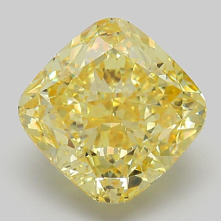 5.74 Ct. Fancy Yellow Cushion Lab Grown Diamond