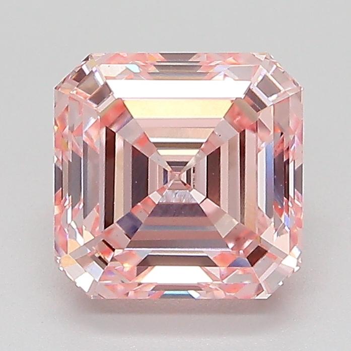 2.05 Ct. Fancy Intense  Pink Asscher Lab Grown Diamond