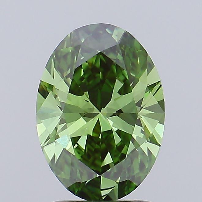 1.59 Ct. Fancy Vivid Green Oval Lab Grown Diamond