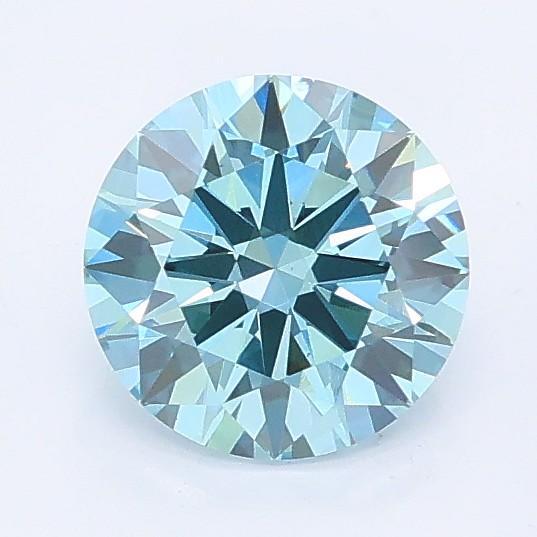 0.90 Ct. Fancy Vivid Blue Round Lab Grown Diamond