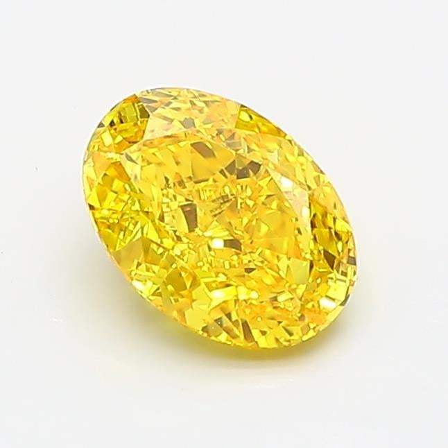 1.10 Ct. Fancy Vivid Yellow Oval Lab Grown Diamond