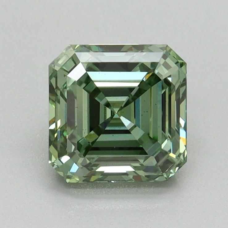 1.24 Ct. Fancy Vivid Green Asscher Lab Grown Diamond