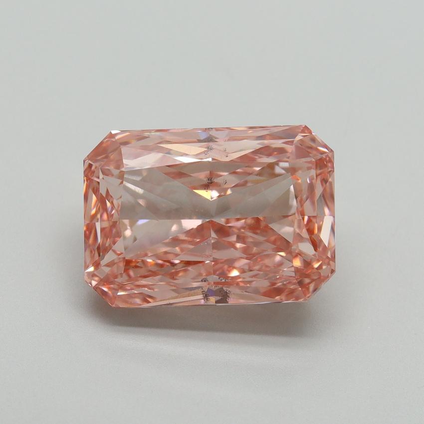 7.07 Ct. Fancy Vivid Pink Radiant Lab Grown Diamond
