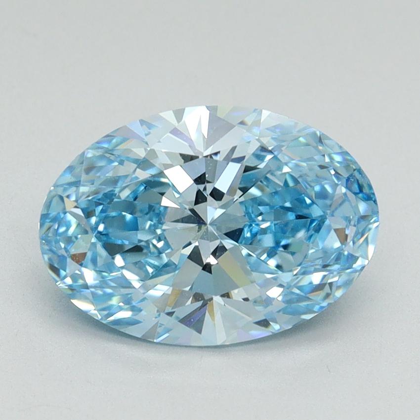 2.27 Ct. Fancy Vivid Blue Oval Lab Grown Diamond