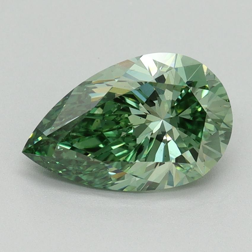 1.63 Ct. Fancy Vivid Green Pear Lab Grown Diamond