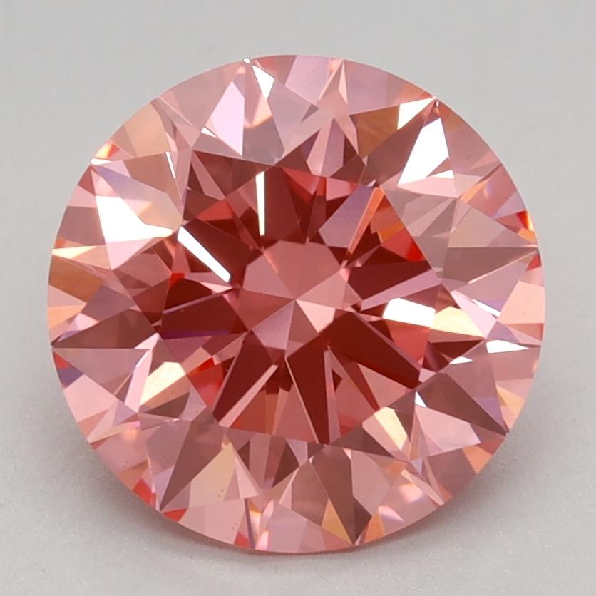 2.10 Ct. Fancy Vivid Pink Round Lab Grown Diamond