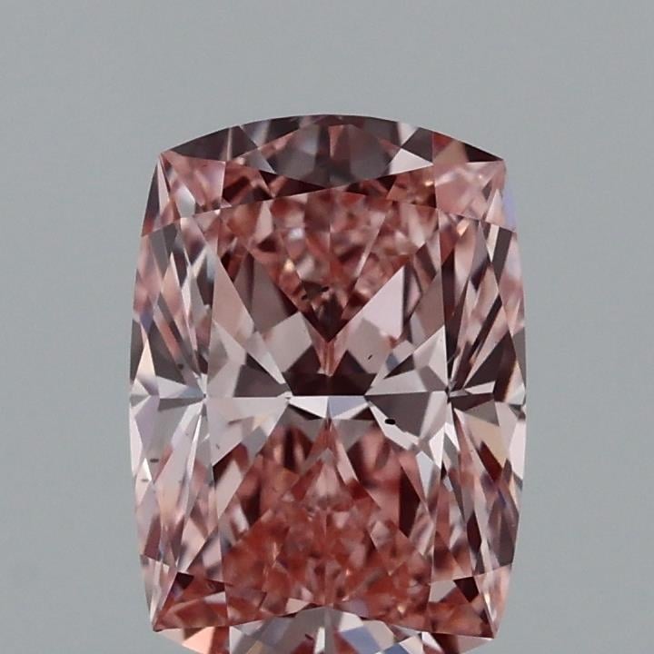 1.00 Ct. Fancy Vivid Pink Cushion Lab Grown Diamond