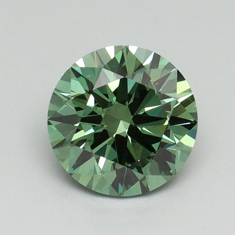 1.06 Ct. Fancy Vivid Green Round Lab Grown Diamond