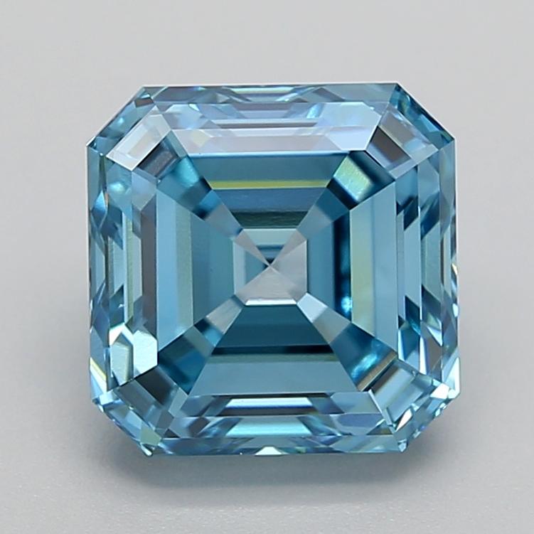 3.35 Ct. Fancy Vivid  Blue Asscher Lab Grown Diamond