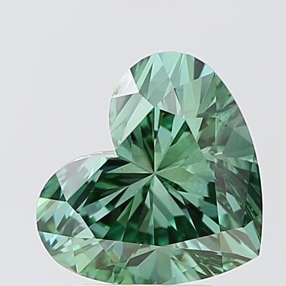 2.00 Ct. Fancy Vivid Green Heart Lab Grown Diamond