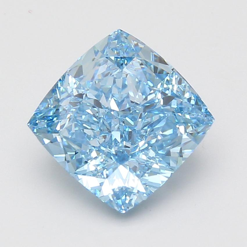 5.10 Ct. Fancy Vivid Blue Cushion Lab Grown Diamond