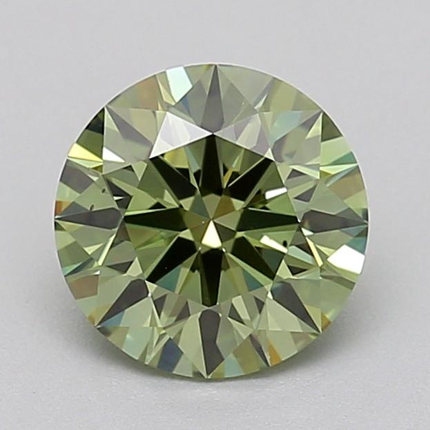 1.00 Ct. Fancy Vivid  Green Round Lab Grown Diamond