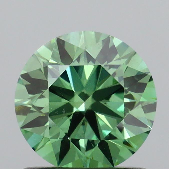 0.91 Ct. Fancy Vivid  Green Round Lab Grown Diamond