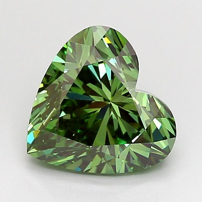 2.05 Ct. Fancy Vivid Green Heart Lab Grown Diamond