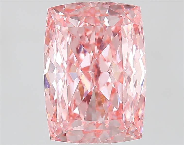 2.10 Ct. Fancy Vivid  Pink Cushion Lab Grown Diamond