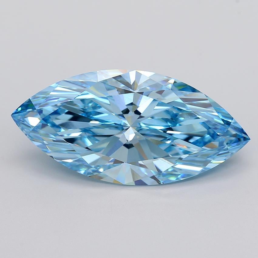 13.07 Ct. Fancy Vivid  Blue Marquise Lab Grown Diamond