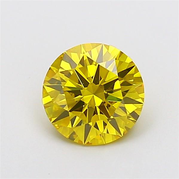 1.52 Ct. Fancy Vivid Yellow Round Lab Grown Diamond