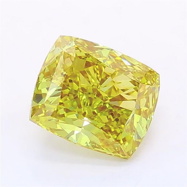 1.73 Ct. Fancy Vivid Yellow Cushion Lab Grown Diamond
