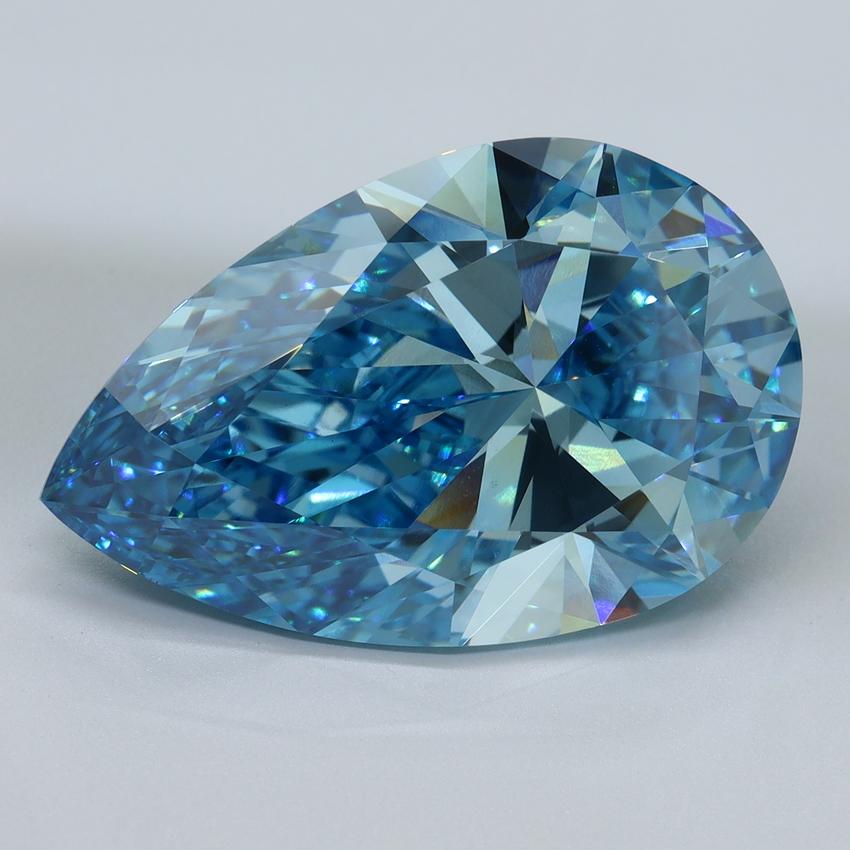11.16 Ct. Fancy Vivid Malibu Blue Pear Lab Grown Diamond