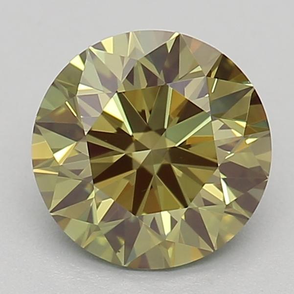 0.70 Ct. Fancy Vivid Green Round Lab Grown Diamond