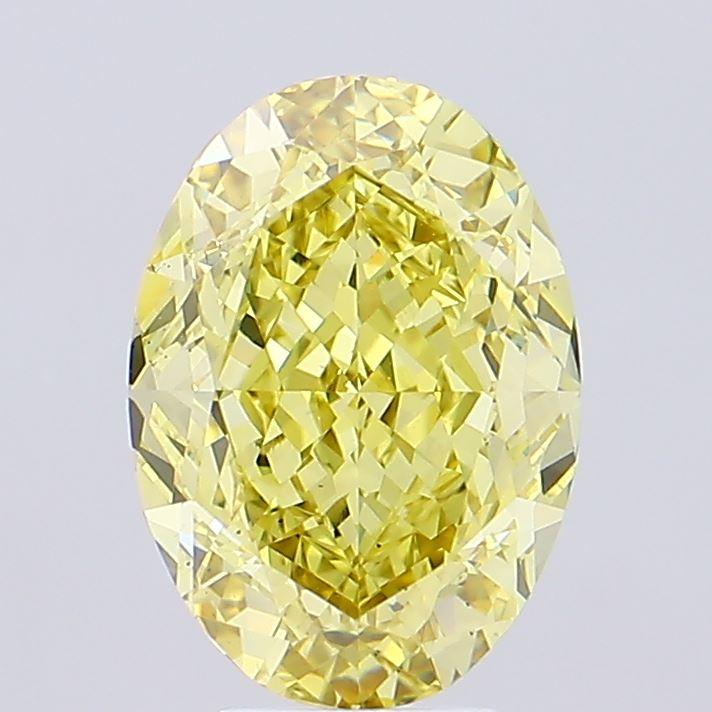 6.11 Ct. Fancy Intense Yellow Oval Lab Grown Diamond