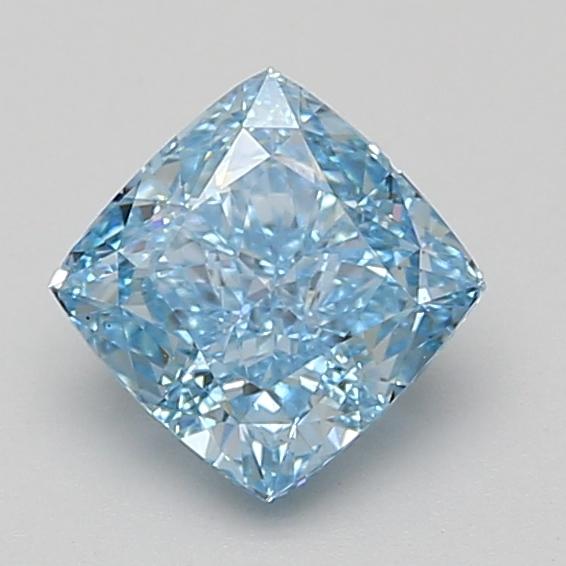 1.57 Ct. Fancy Vivid Blue Cushion Lab Grown Diamond