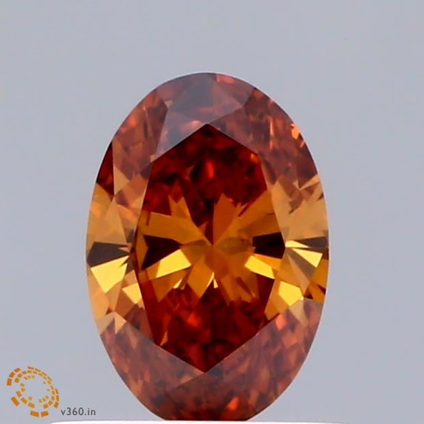 0.40 Ct. Fancy Orange Oval Lab Grown Diamond