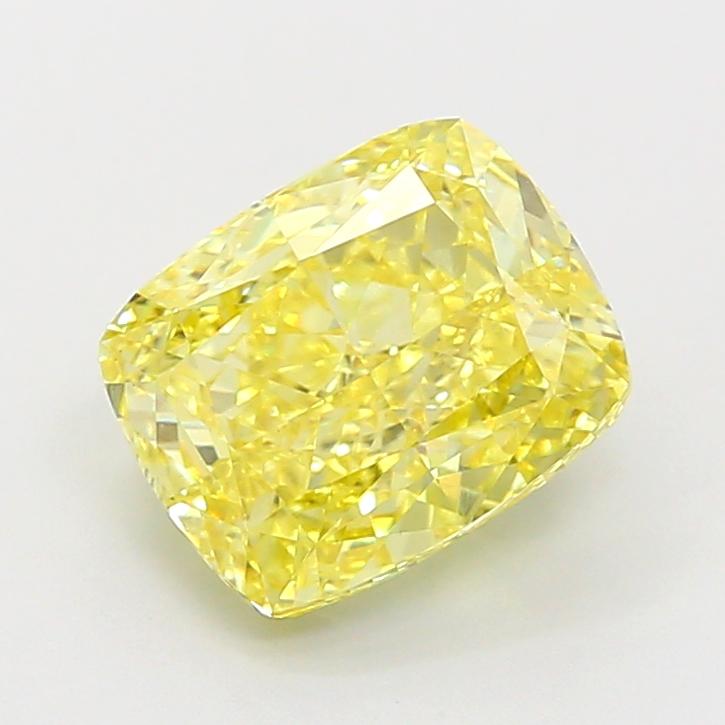 2.79 Ct. Fancy Intense Yellow Cushion Lab Grown Diamond