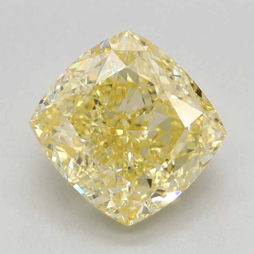 2.03 Ct. Fancy Intense Yellow Cushion Lab Grown Diamond