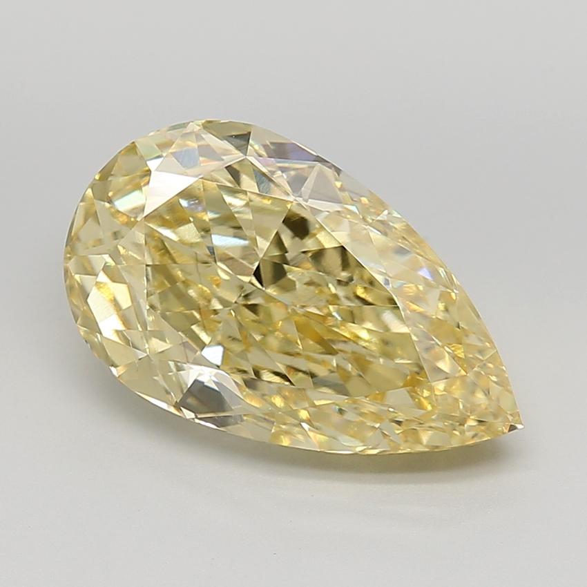 7.07 Ct. Fancy Vivid  Yellow Pear Lab Grown Diamond
