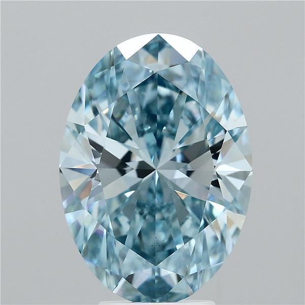 5.06 Ct. Fancy Vivid Blue Oval Lab Grown Diamond