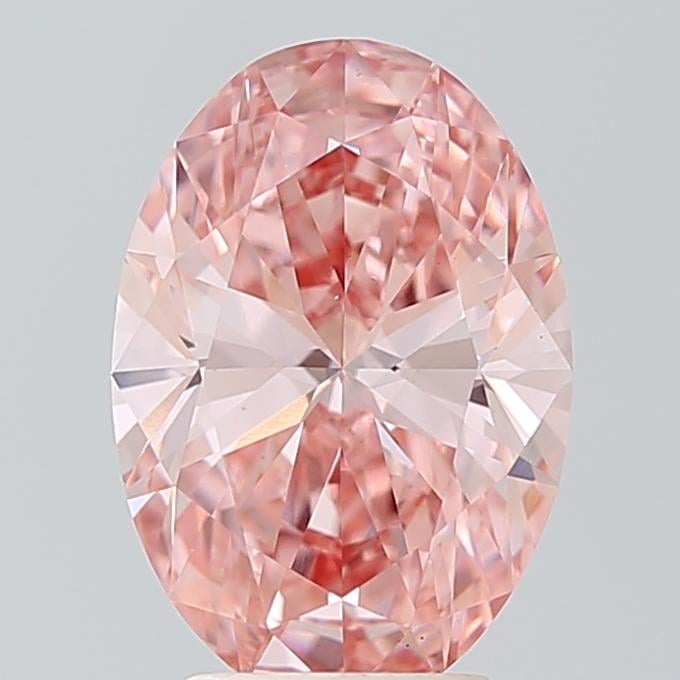 3.02 Ct. Fancy Vivid Pink Oval Lab Grown Diamond