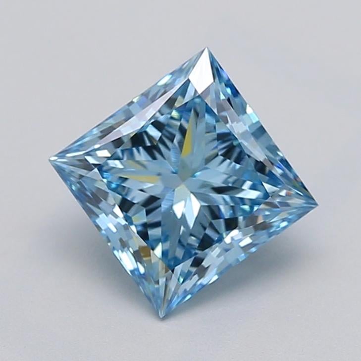 1.53 Ct. Fancy Vivid  Blue Princess Lab Grown Diamond
