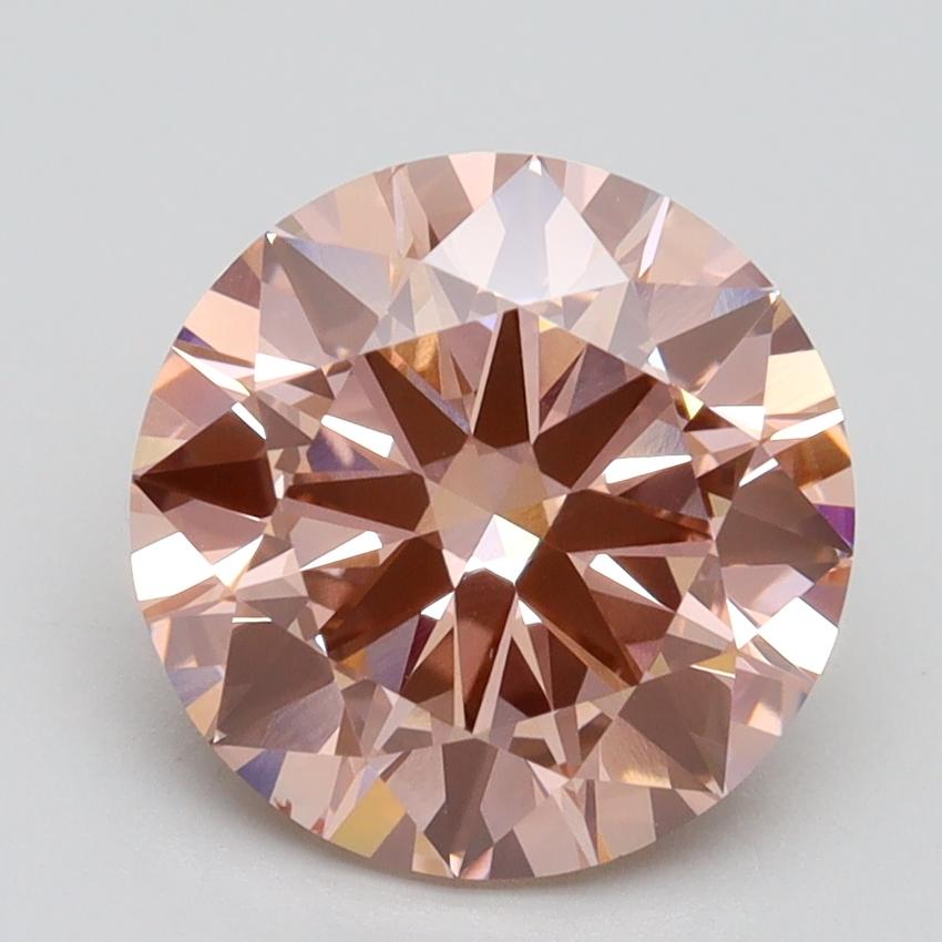 3.06 Ct. Fancy Intense Pink Round Lab Grown Diamond