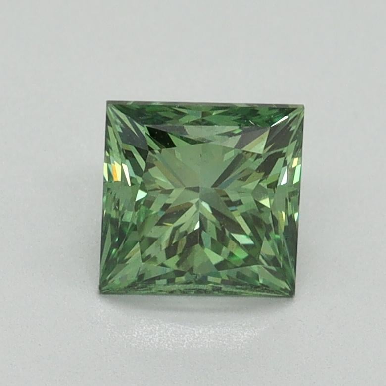 1.01 Ct. Fancy Vivid Green Princess Lab Grown Diamond