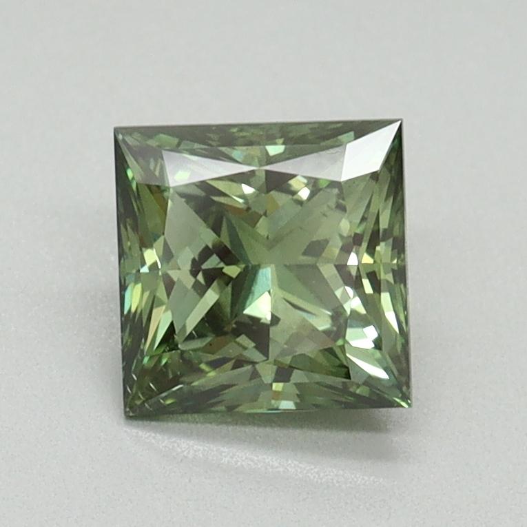 1.00 Ct. Fancy Vivid Green Princess Lab Grown Diamond