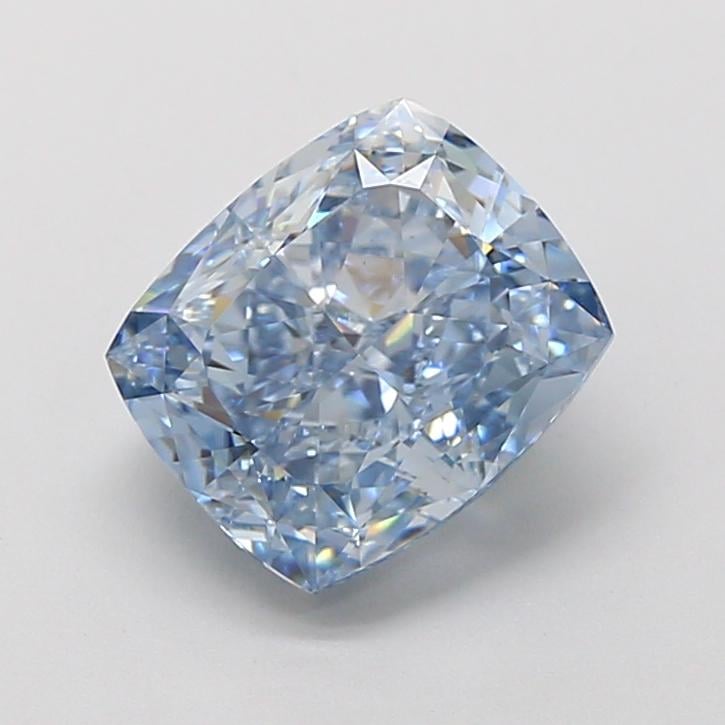 3.22 Ct. Fancy Intense  Blue Cushion Lab Grown Diamond