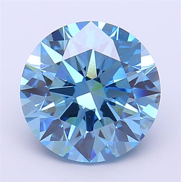 2.53 Ct. Fancy Vivid Blue Round Lab Grown Diamond