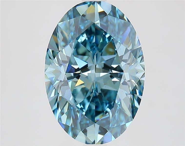 3.61 Ct. Fancy Vivid  Blue Oval Lab Grown Diamond