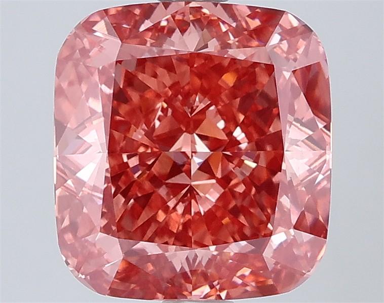 3.51 Ct. Fancy Vivid Pink Cushion Lab Grown Diamond