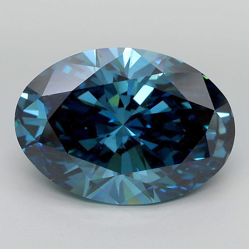 11.05 Ct. Fancy Dark Blue Oval Lab Grown Diamond