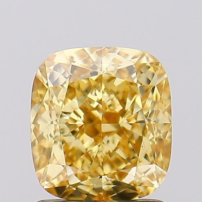1.46 Ct. Fancy Vivid Yellow Cushion Lab Grown Diamond
