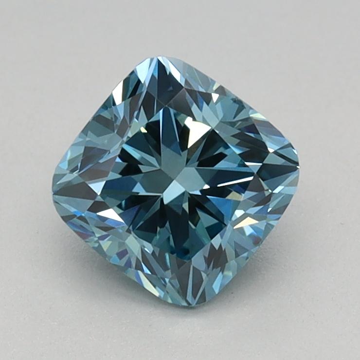 0.77 Ct. Fancy Vivid Blue Cushion Lab Grown Diamond