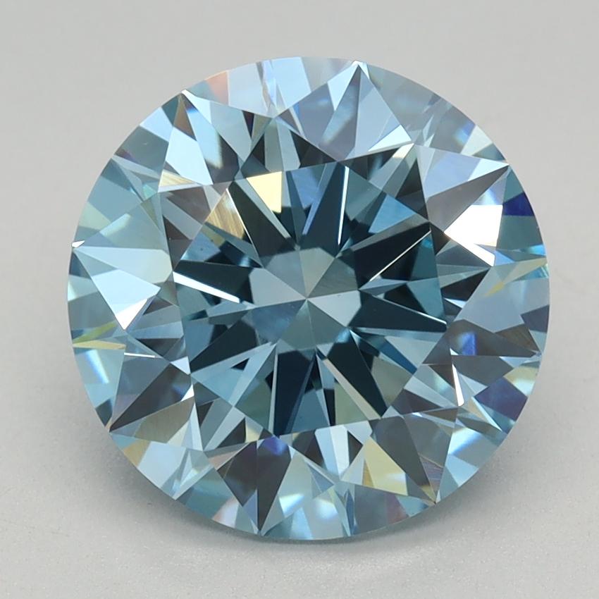 3.00 Ct. Fancy Vivid Blue Round Lab Grown Diamond