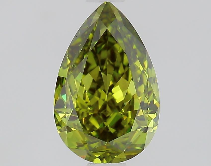 1.19 Ct. Fancy Vivid Green Pear Lab Grown Diamond